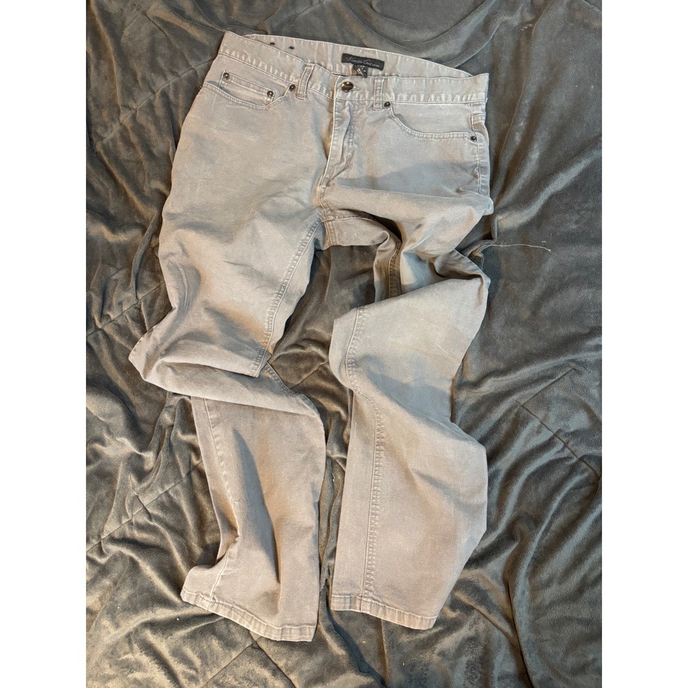 Kenneth Cole New York Mens Gray Straight Leg Stretch Twill Pants 32x34